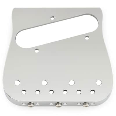 Brio Telecaster Guitar Bridge โ 54mm Brass Plate, 3 Compensated Saddles โ Top-Load & String-Through, Curved Vintage Style image 3