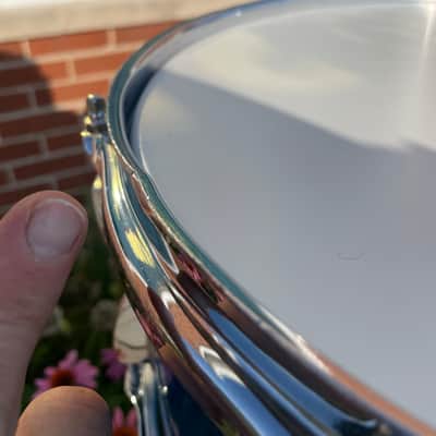 1960s Ludwig School Festival 6.5x14 Snare Drum Blue Sparkle COB image 11
