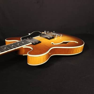 Eastman T484 Gold Burst Finish Flame Maple Thinline Guitar, Hard Case image 14