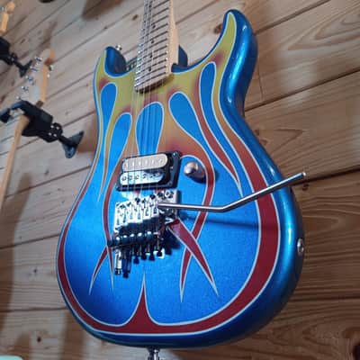 KRAMER Baretta "Hot Rod" Blue Sparkle with Flames image 6