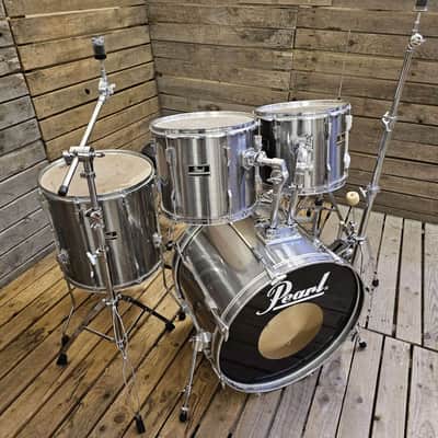 Drum Kit Pearl Export, Brushed Chrome 1980s USED! RKXEP040624 image 3