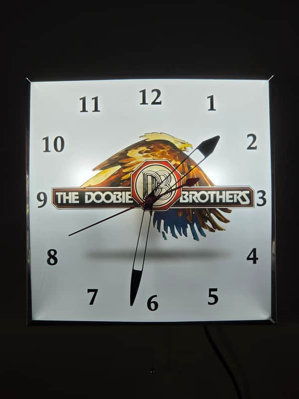 The Doobie Brothers Record Shop Style Light-Up Clock Killer Cool Man Cave/Garage Item Color Changing image 1