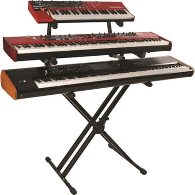 QUIK LOK - QL723 Professional 3-Tier X Keyboard Stand - Heavy Duty Double-Braced Steel Performance Frame with Two Fully Adjustable Tilt and Angle Extension Levels, Black (B-Stock / Damaged Packaging) image 2
