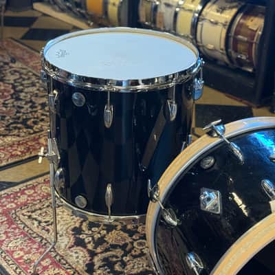 VINTAGE 1960's Gretsch Round Badge Rewrap in Black Nitron - 14x22, 9x13, 16x16 image 8