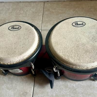 Pearl Primero Bongos – Red Finish – Excellent Playing Condition image 2