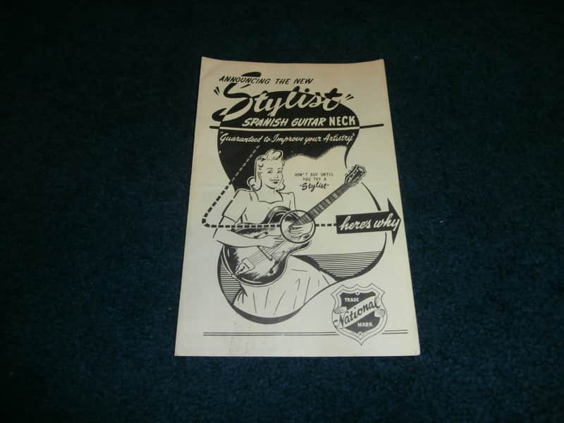 Vintage Late 1940's National "Announcing Stylist Spanish Guitar Neck" Booklet! image 1