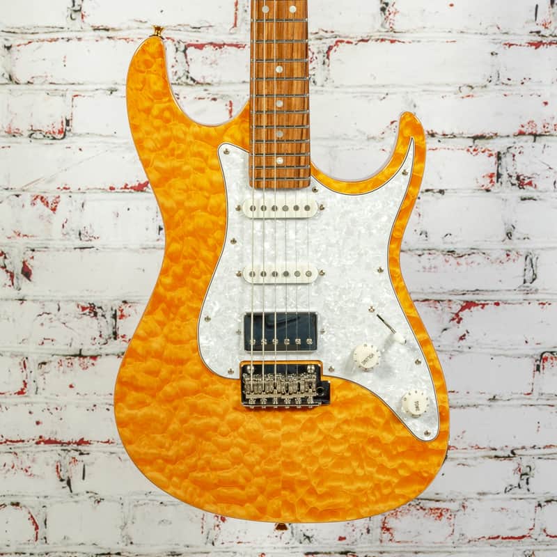 Tagima - Stella DW - Double-Cut HSS Electric Guitar - Amber Top - x0081 - USED image 1
