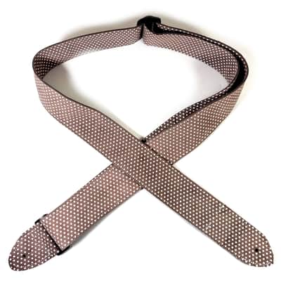 Brown Polka Dot Leather Premium Leather Guitar Strap-Polka Dot Leather Guitar Strap-Leather Guitar Strap-Acoustic, Electric Bass Guitars image 3