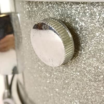 Kingston 5.5x14"Snare Drum Silver Sparkle MIJ Japan Vintage 60s 3Ply Lauan Pearl image 3