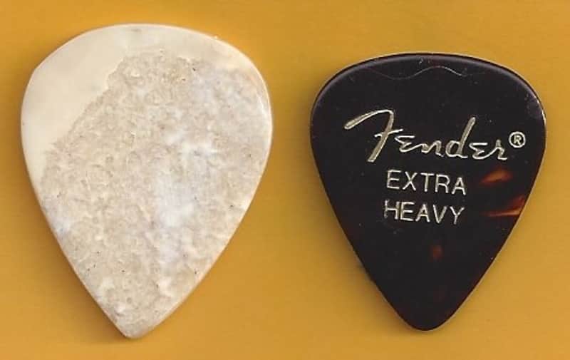Handcrafted Ivory Guitar Pick -Fender Std # 1 fossilized walrus ivory finished in 2023 - Natural image 1