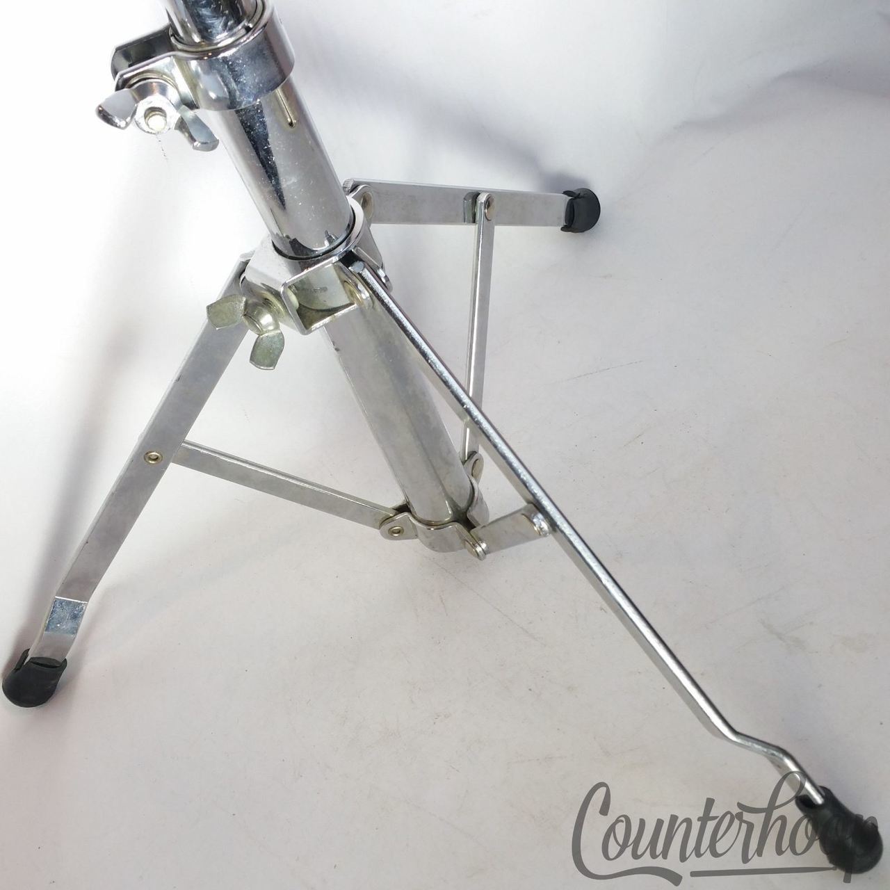 Ludwig"Atlas"Snare Drum Stand Chrome Vintage 70s Tube Single-Braced Chicago USA — main photograph