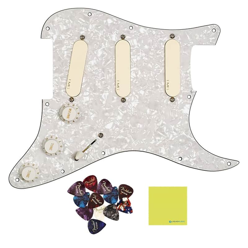 EMG DG20 David Gilmour Active Pickup Guitar Pickguard Set, Ivory - White Pear... image 1