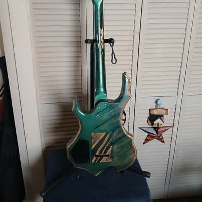 Glarry FLAME GUITAR 2025 - Deep green with shift purple metal flake image 2