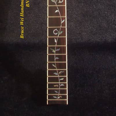 Handcrafted Tenor Banjo Neck, Solid Walnut MOP Abalone Vine Inlay, Bruce Wei BN-2023 image 3