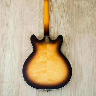 1968 Hagstrom Concord C-2 Deluxe Vintage Hollowbody Bass Guitar Ebony Board & Gold Hardware, Viking image 3