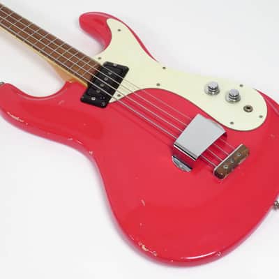 Mosrite Ventures Bass 1965 Custom Color Strawberry Red image 5