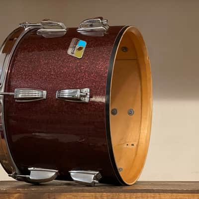 1970's Ludwig 3-Ply Burgundy Sparkle 15x26 13/14/16/18/26 Drum Kit Re-Wrap image 24