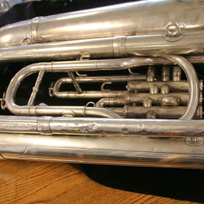 1960's Besson 3 Valve Vintage Bb Tuba 17" Bell Silver "50 Medals of Honor" image 10