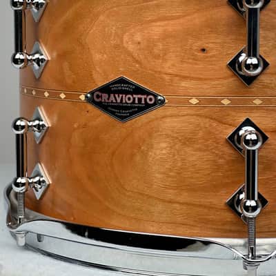 Craviotto 20/12/14" Solid Cherry Drum Set w/ Cherry Inlay - Kit #1161 image 11