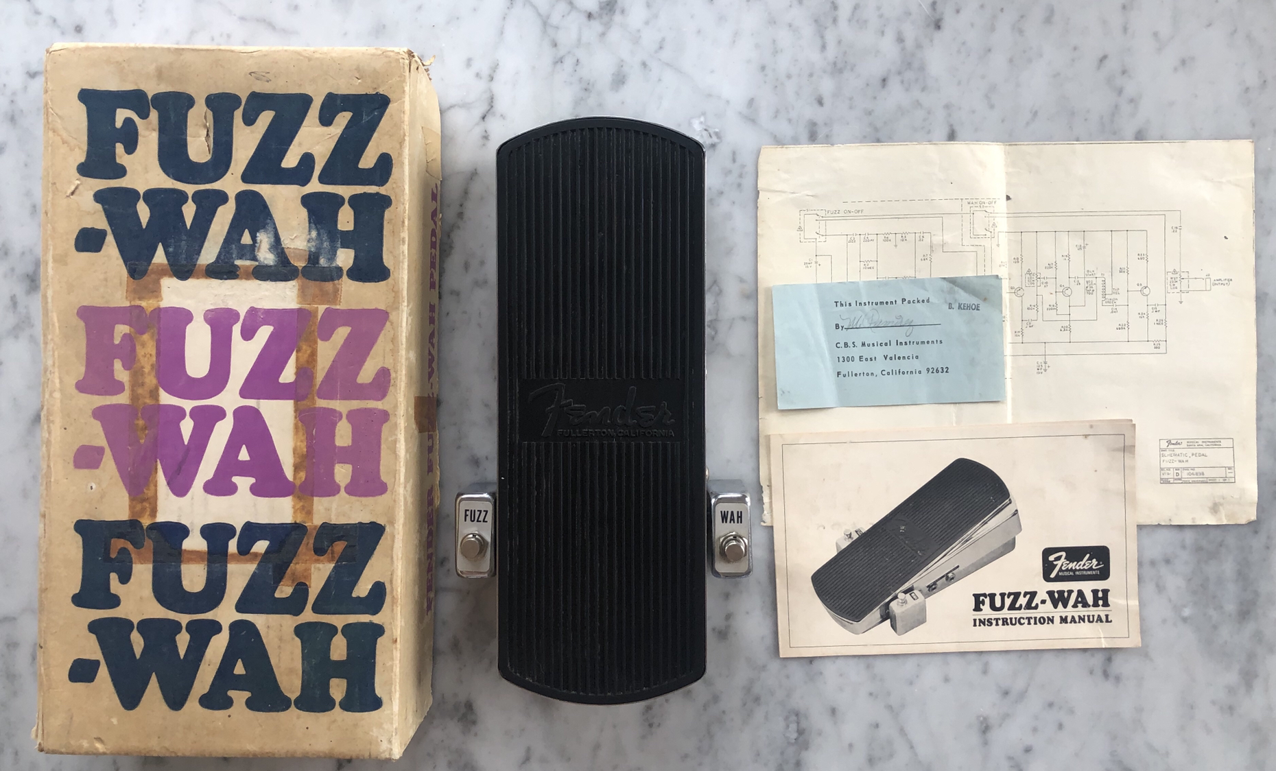 1970's Fender Fuzz Wah MINT w/ original Box Instructions Schematics Tags Collector NOS