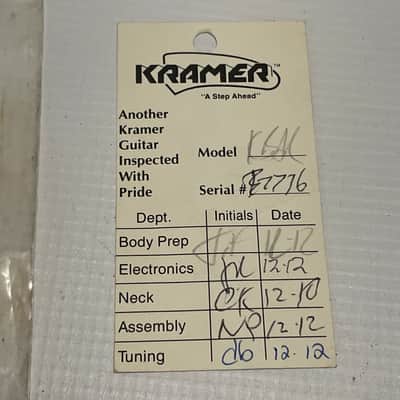 1980's Kramer Model Electric Guitar Factory Hang Tags Case Candy image 3