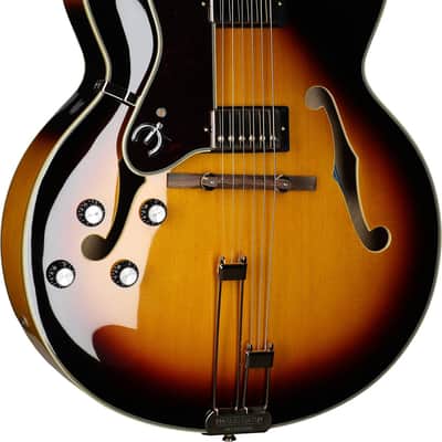 Epiphone Broadway Left-Handed Hollowbody Electric Guitar (with Gig Bag), Vintage Sunburst image 3