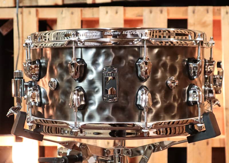 Mapex 14x6.5 Black Panther Persuader Hammered Brass Snare Drum image 1