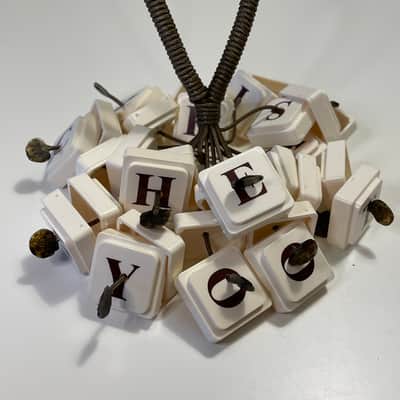 Upcycled Percussion - Upwords Game Tiles Hand Rattle / Shaker image 3