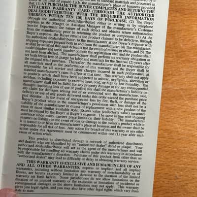 Vintage 1991 Takamine Acoustic Guitar Owner's Manual image 6
