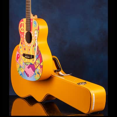 Martin 000X Hippie (#24/200) Don Oriolo 2007 - Pale Orange with full color top design image 7