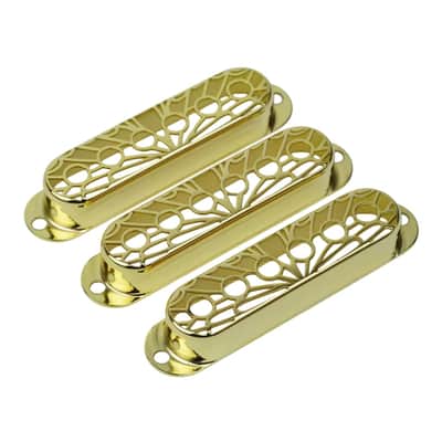 3pcs Gold Guitar Hollowed Single Coil Strat Style Pickup Covers Set image 2