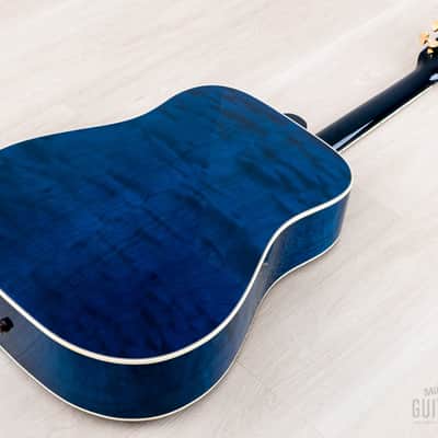2022 Gibson Custom Shop Hummingbird Acoustic Electric Guitar Viper Blue Quilted Maple, Near-Mint w/ Case image 17