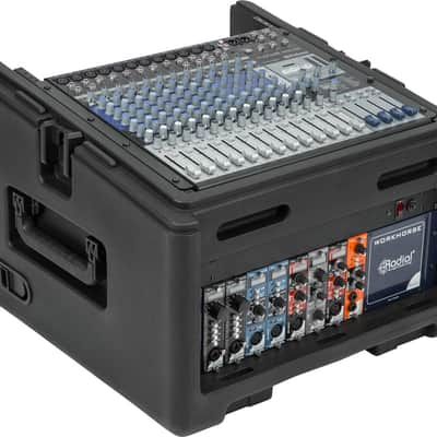 Very Good SKB 1SKB-R104W Rolling Compact Rig: 10U Top Rack, 4U Front Rack, Steel Rails, Hard top, L/R Access doors image 10