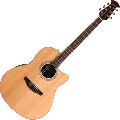 Ovation Celebrity Standard Mid Depth Acoustic-Electric Guitar, Natural w/ Gig Bag and Guitar Stand image 2