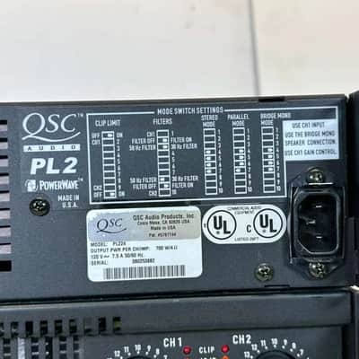 QSC PL224 PowerLight 2 Series 2400W Professional Power Amplifier (One)#6016C THS image 3