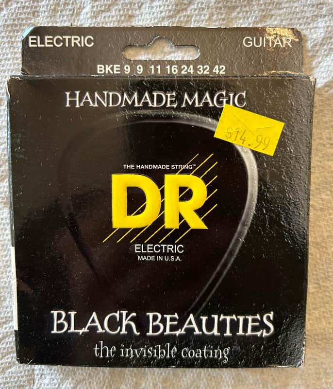 DR BKE-9 Black Beauties K3 Coated 9-42 Electric Guitar Strings BKE9 - 3 Packs image 1