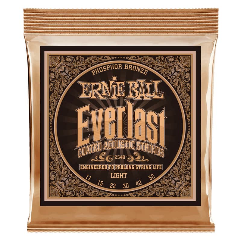 Ernie Ball Light Everlast Coated Phosphor Bronze Acoustic Guitar Strings - 11-52 Gauge image 1