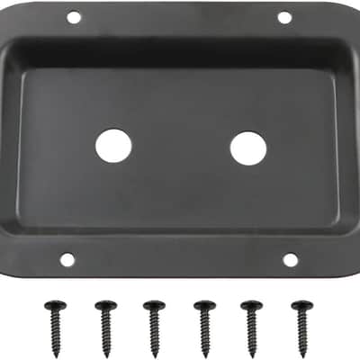 Black Metal Dual 1/4 Inch Jack Plate with Mounting Screws for Guitar Speaker Cabinet, Double 1/4" Jack Board for Guitar or PA Speakers image 1