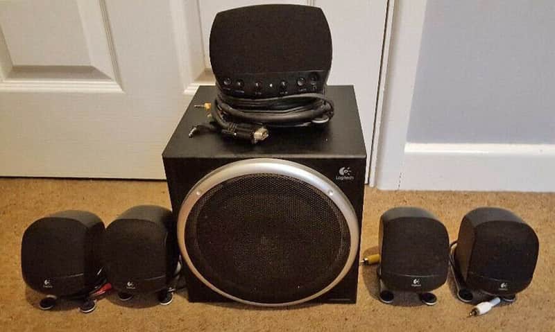 Logitech Z-640 Speakers 5.1 6 Speaker Surround Sound System Computer w/Subwoofer image 1