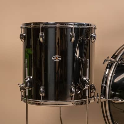 1970s Slingerland Black Chrome Drum Set 14x24 9x13 and 16x16 image 2