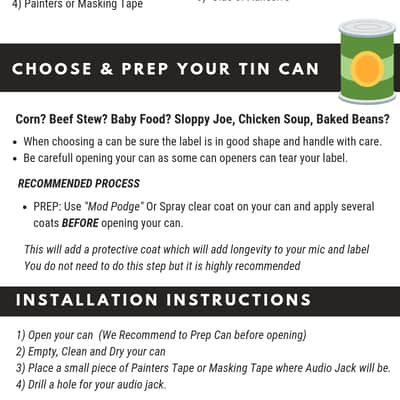 Tin Can Lo-Fi Microphone Kit - The Original Tin Can Mic & DIY Tin can Kits. (HQ) VOX & Harmonica image 16