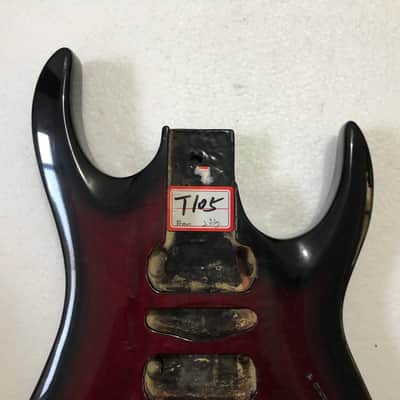 Red Burst HSH Double Cutaway Guitar Body image 6