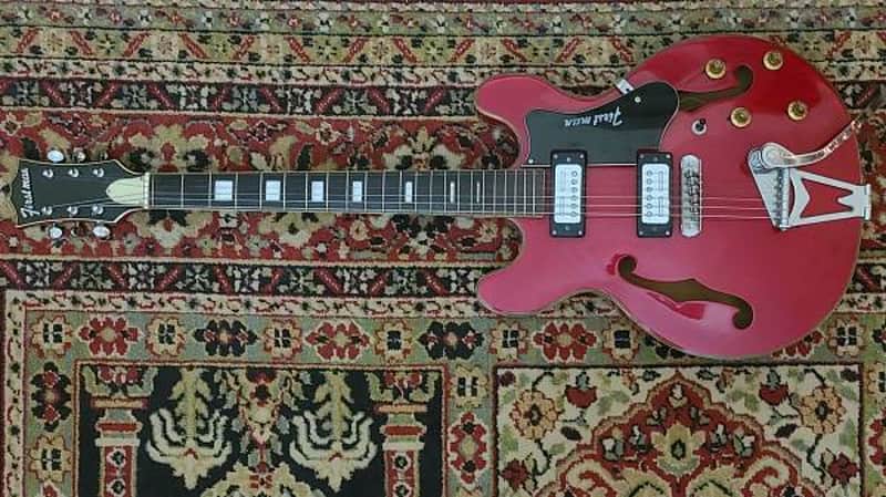 Firstman  Hollow Byrdland Special  335 style 1960s - Red - made in japan vintage image 1