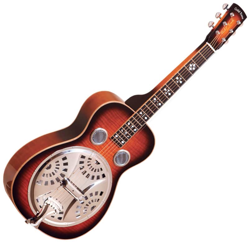 Gold Tone PBS-D Paul Beard Signature Square Neck Deluxe Resonator Two Tone Tobacco image 1