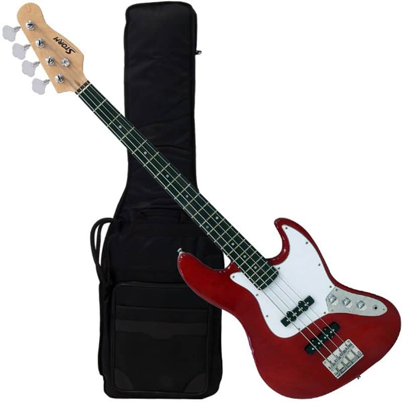 Harley Storm JB-20TRD BAG Bajo electrico en color rojo con funda image 1