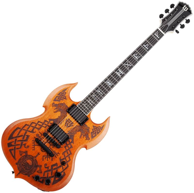 Wylde Audio Natural Satin Barbarian Carveworks Guitar image 1