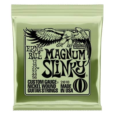 Magnum Slinky Ni-Wnd Elect-Guitar Strings 12-56 Gauge- world standard specs special-tempered+tinned steel & ni-plated wrap on steel hex core image 1