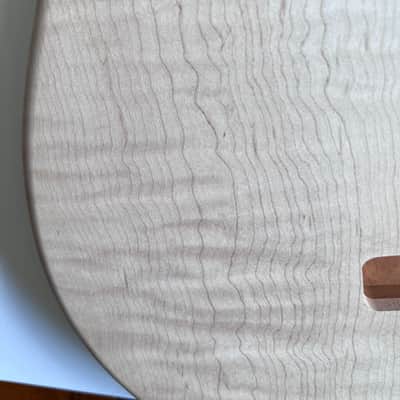 High End Offset Bass Body – Unfinished THICK Curly Maple Top, Solid ONE piece Mahogany Back, Front Routed NOS- limited luthier supply R4 image 21