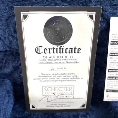 Schecter Nick Johnston Signature Custom Shop 2021 Teal Green Metallic Aged Nitro image 20