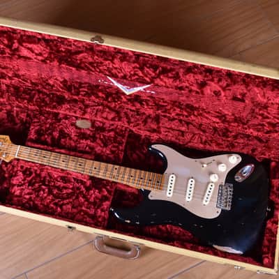 Fender Custom Shop Stratocaster 1956 Closet Classic Fat Roasted Neck Limited Edition Aged Black image 5